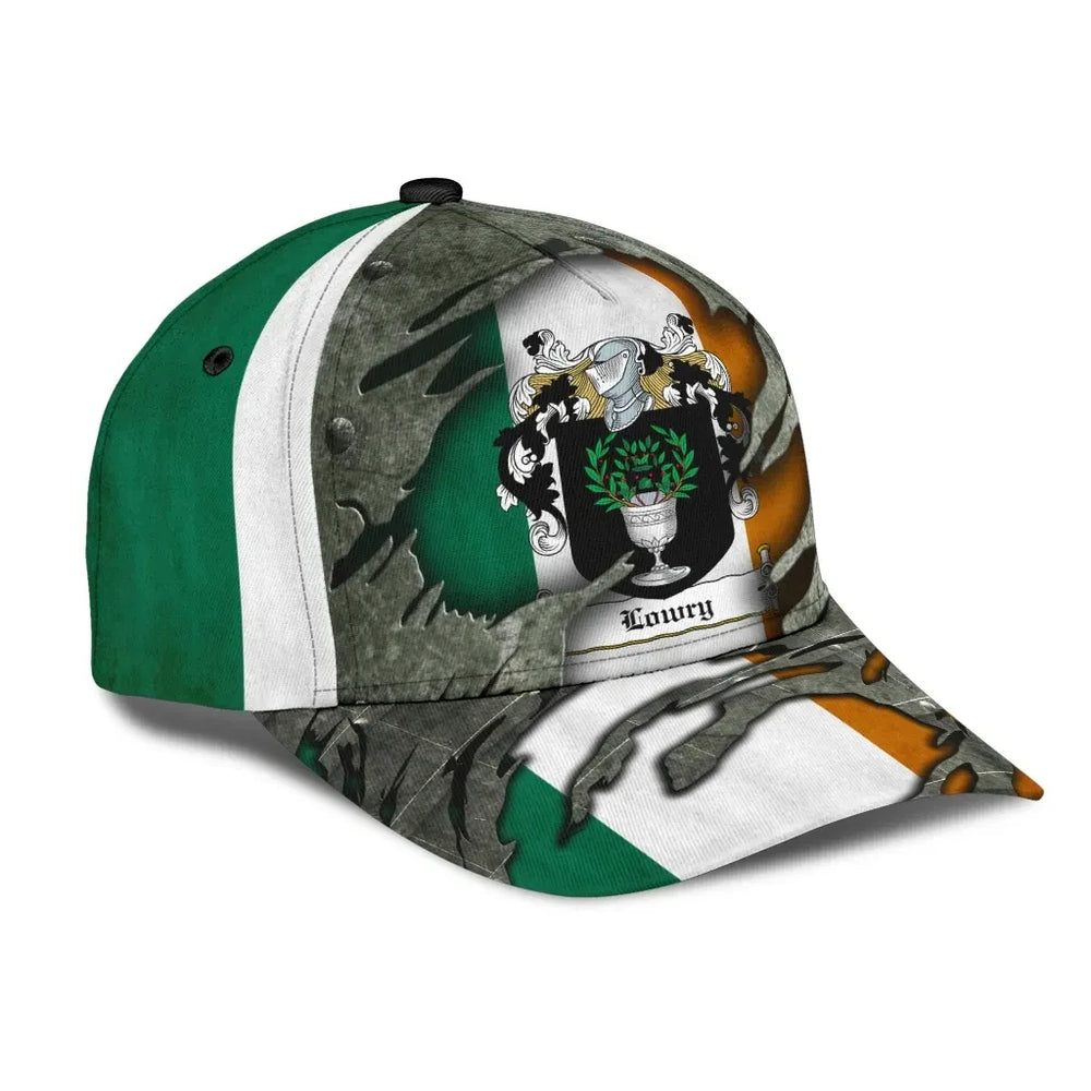 Clan Lowry Coat Of Arms - Irish Family Crest Classic Cap CP73 Lowry Coat Of Arms Irish Cap   