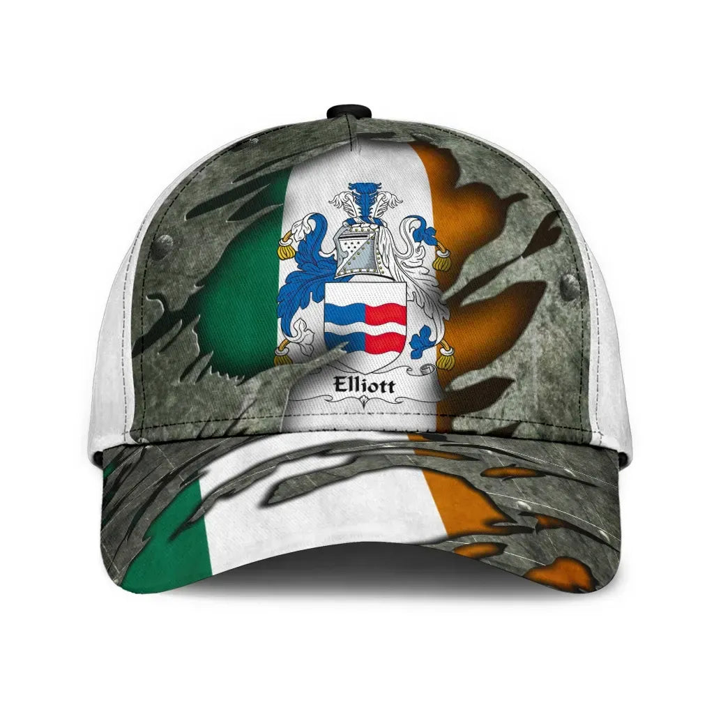 Clan Elliott Coat Of Arms - Irish Family Crest Classic Cap OV33 Elliott Coat Of Arms Irish Cap   