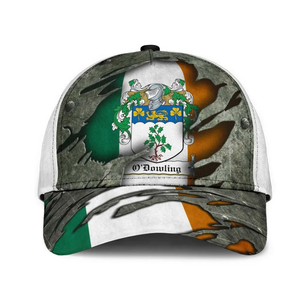 Clan Odowling Coat Of Arms - Irish Family Crest Classic Cap BW14 Odowling Coat Of Arms Irish Cap   