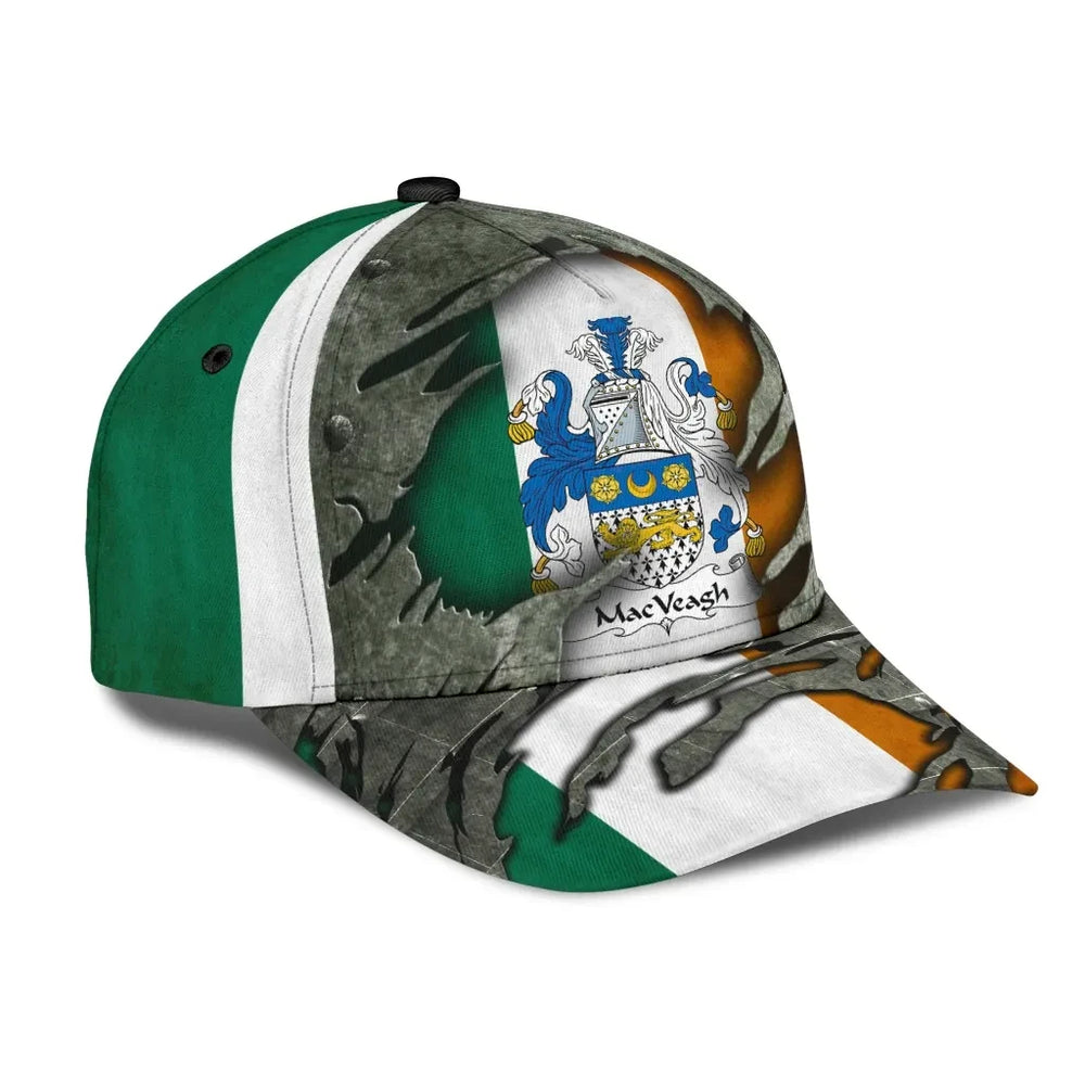 Clan Macveagh Coat Of Arms - Irish Family Crest Classic Cap UC17 Macveagh Coat Of Arms Irish Cap   