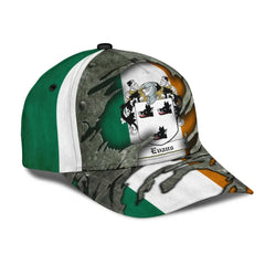 Clan Evans Coat Of Arms - Irish Family Crest Classic Cap UR27 Evans Coat Of Arms Irish Cap   