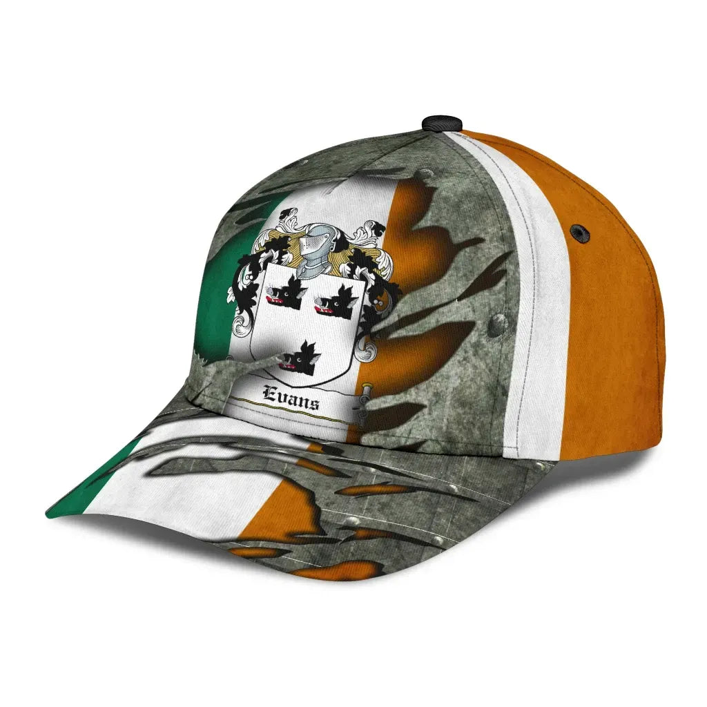 Clan Evans Coat Of Arms - Irish Family Crest Classic Cap UR27 Evans Coat Of Arms Irish Cap   