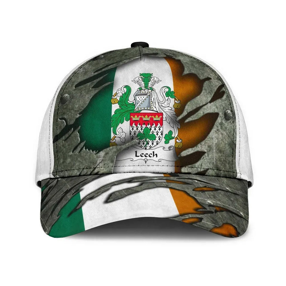 Clan Leech Coat Of Arms - Irish Family Crest Classic Cap EE57 Leech Coat Of Arms Irish Cap   
