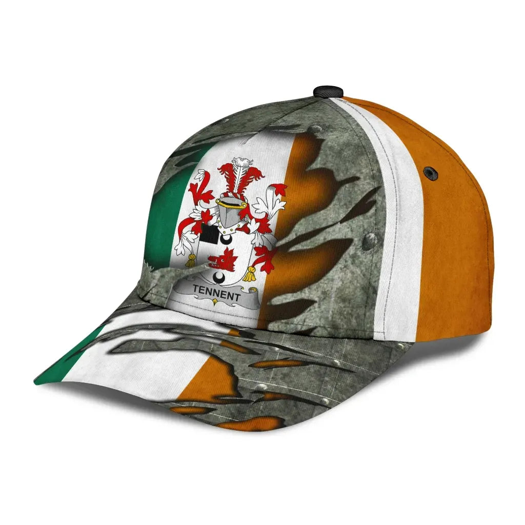 Clan Tennent Coat Of Arms - Irish Family Crest Classic Cap EV61 Tennent Coat Of Arms Irish Cap   