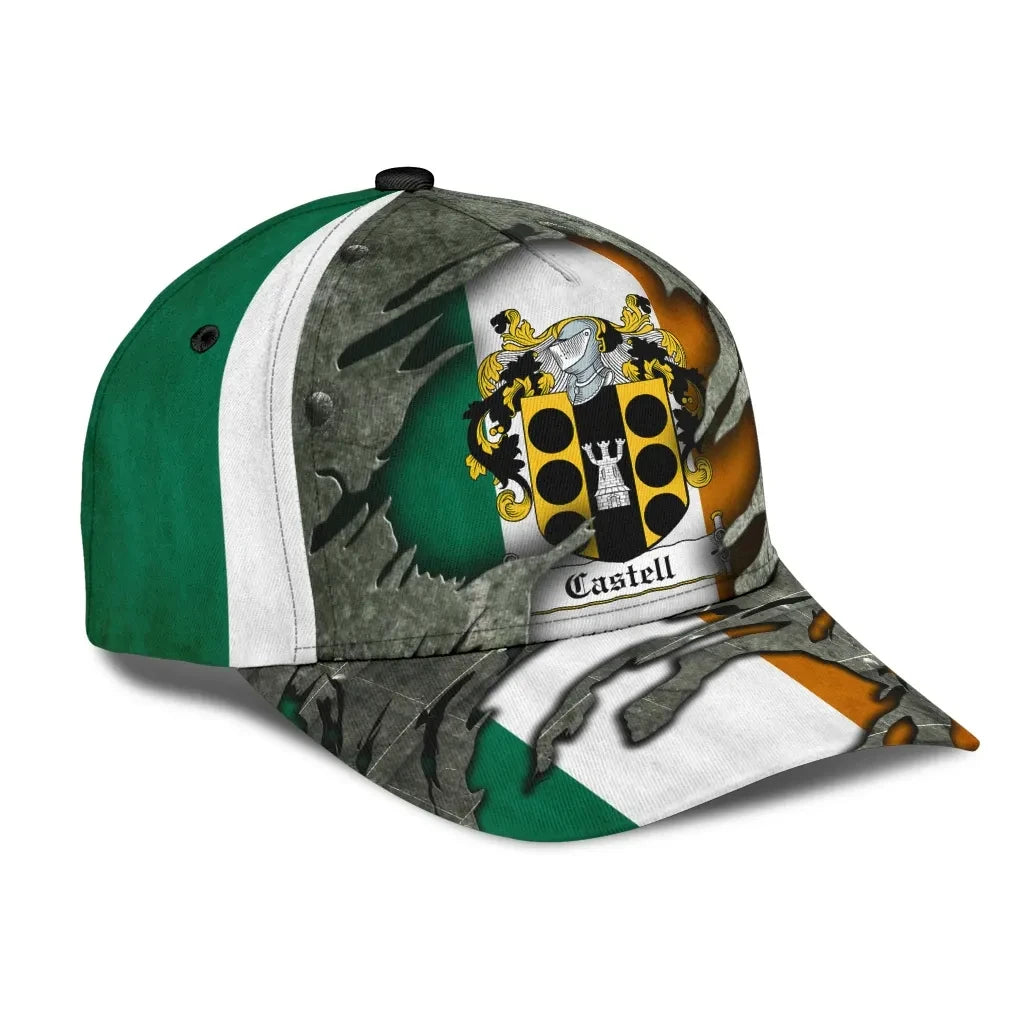 Clan Castell Coat Of Arms - Irish Family Crest Classic Cap NT47 Castell Coat Of Arms Irish Cap   