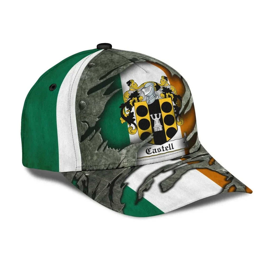 Clan Castell Coat Of Arms - Irish Family Crest Classic Cap NT47 Castell Coat Of Arms Irish Cap   