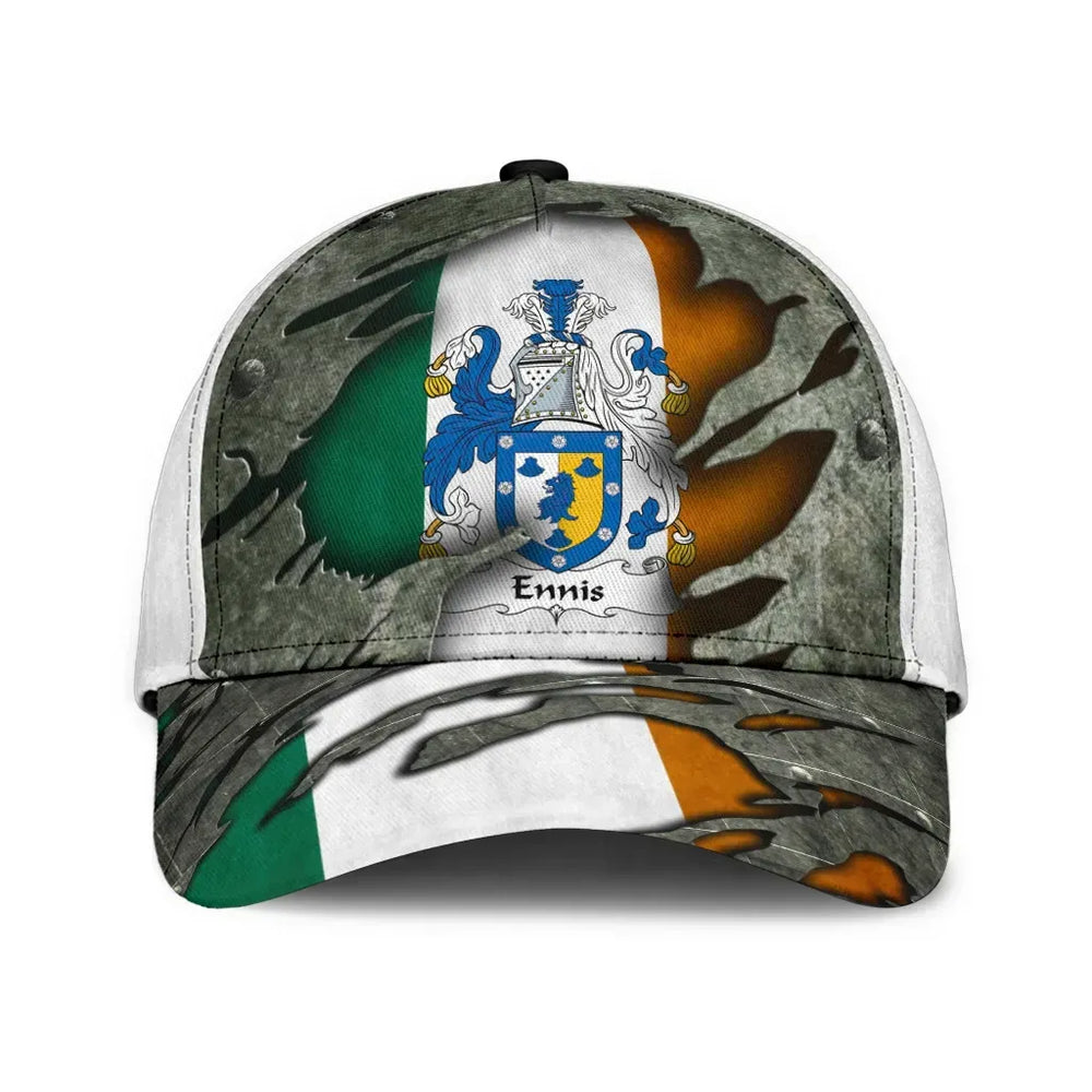 Clan Ennis Coat Of Arms - Irish Family Crest Classic Cap DW47 Ennis Coat Of Arms Irish Cap   