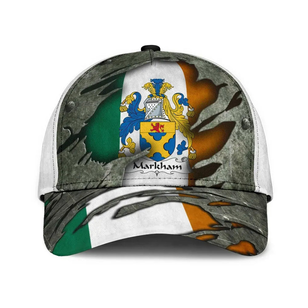 Clan Markham Coat Of Arms - Irish Family Crest Classic Cap TG17 Markham Coat Of Arms Irish Cap   