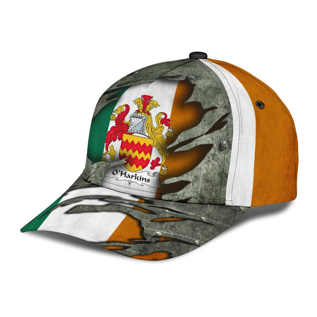 Clan Oharkins Coat Of Arms - Irish Family Crest Classic Cap RK75 Oharkins Coat Of Arms Irish Cap   