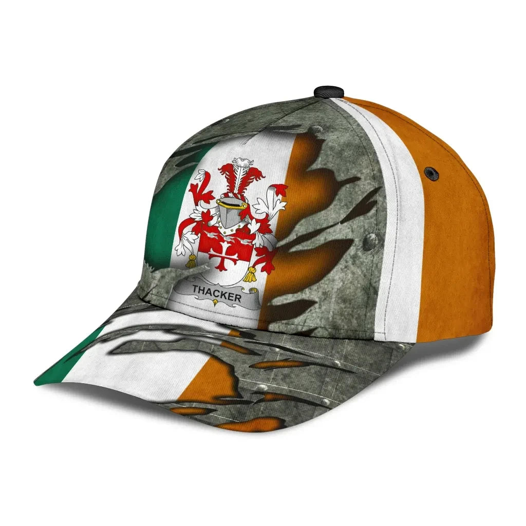 Clan Thacker Coat Of Arms - Irish Family Crest Classic Cap CL68 Thacker Coat Of Arms Irish Cap   