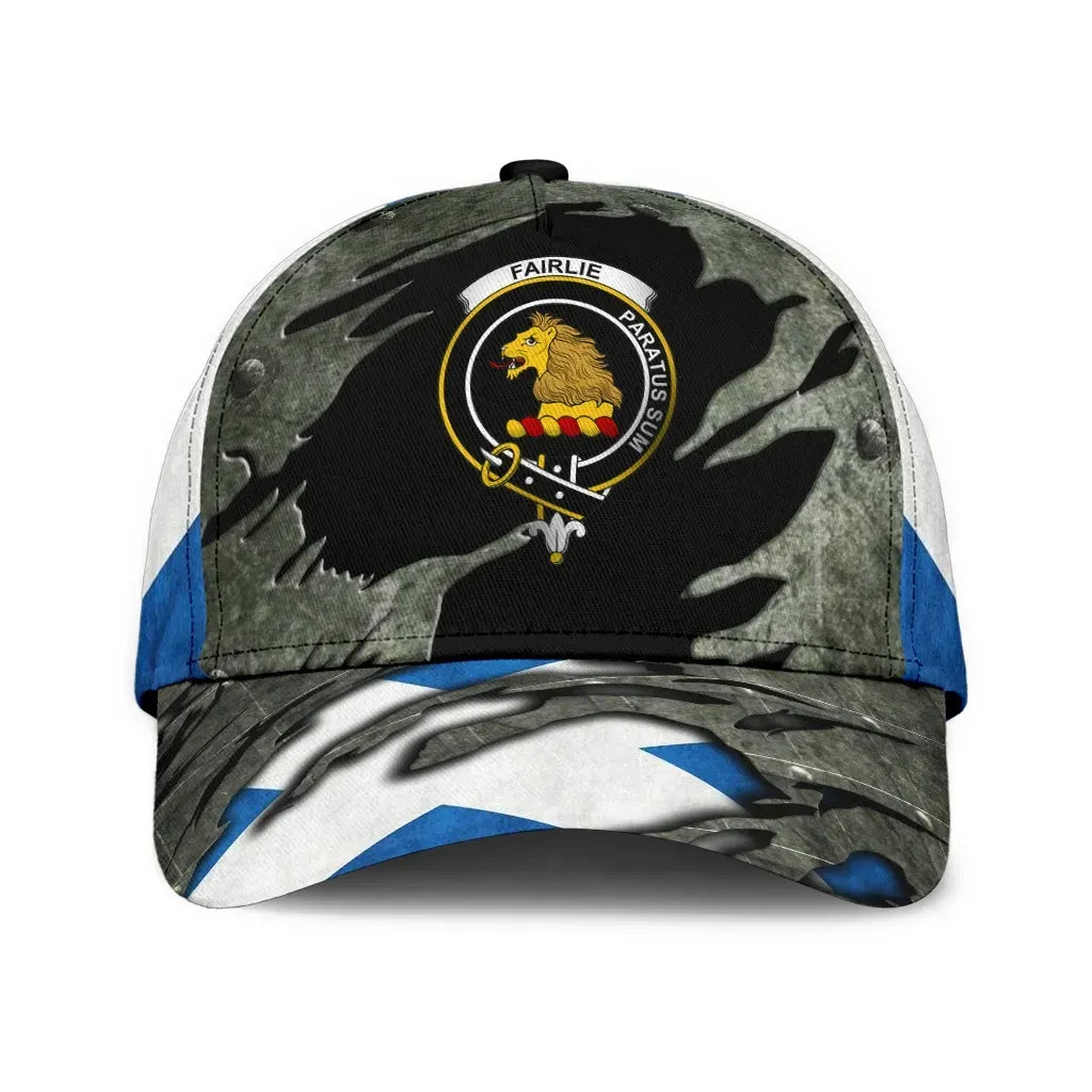 Clan Fairlie Tartan Crest Classic Cap ZE43 Fairlie Tartan Tartan Cap   