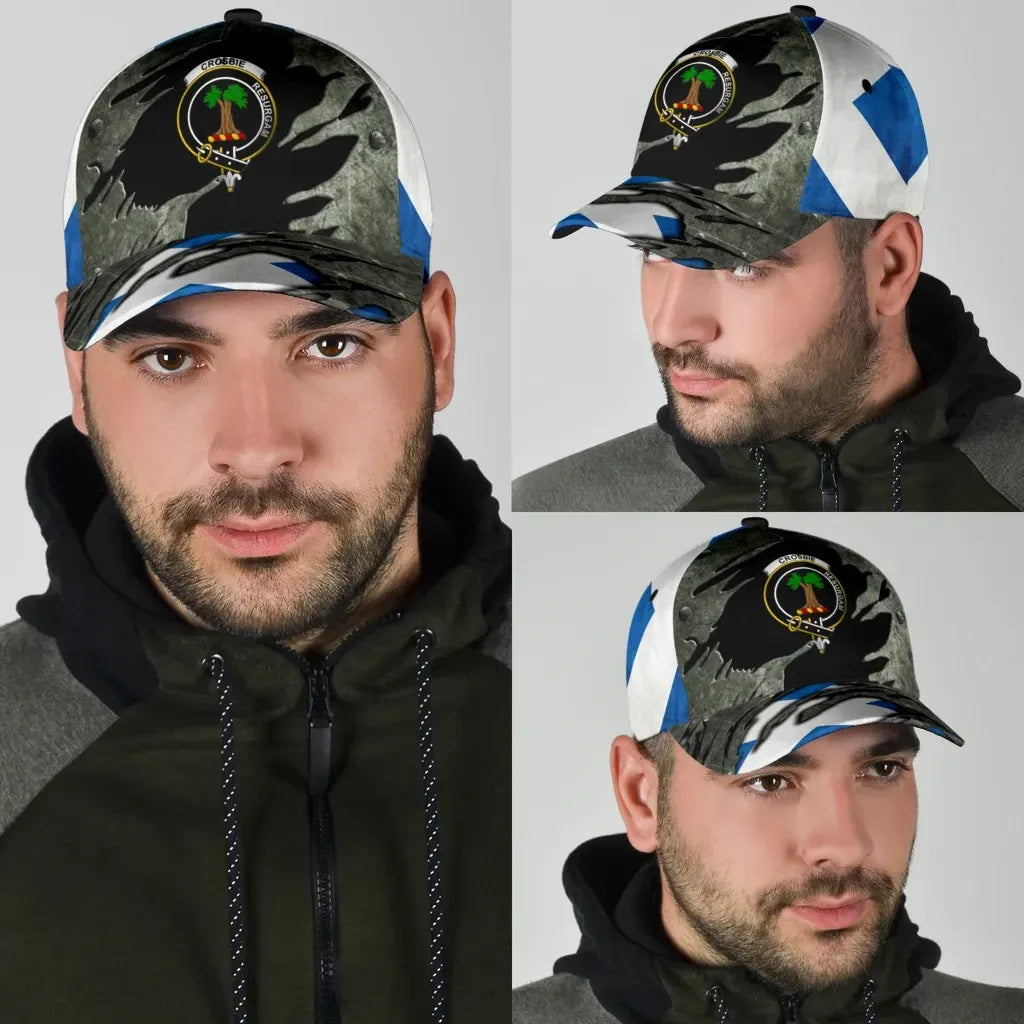 Clan Crosbie (or Crosby) Tartan Crest Classic Cap OX38 Crosbie (or Crosby) Tartan Tartan Cap   