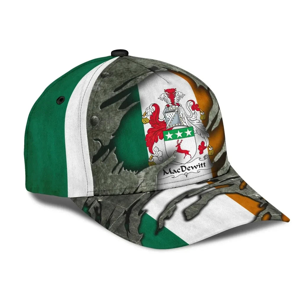 Clan Macdewitt Coat Of Arms - Irish Family Crest Classic Cap JF82 Macdewitt Coat Of Arms Irish Cap   