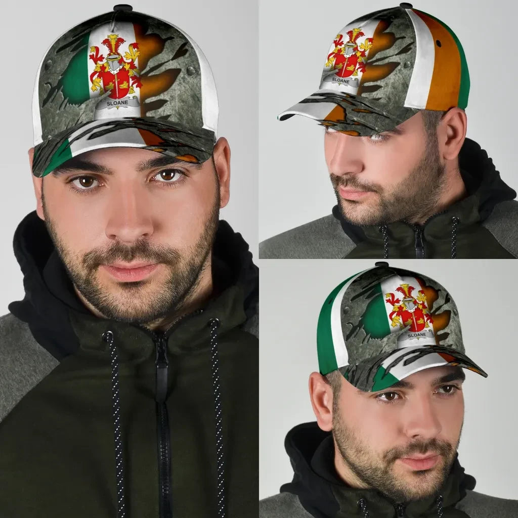 Clan Sloane Coat Of Arms - Irish Family Crest Classic Cap PX92 Sloane Coat Of Arms Irish Cap   