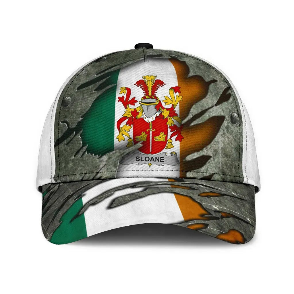 Clan Sloane Coat Of Arms - Irish Family Crest Classic Cap PX92 Sloane Coat Of Arms Irish Cap   