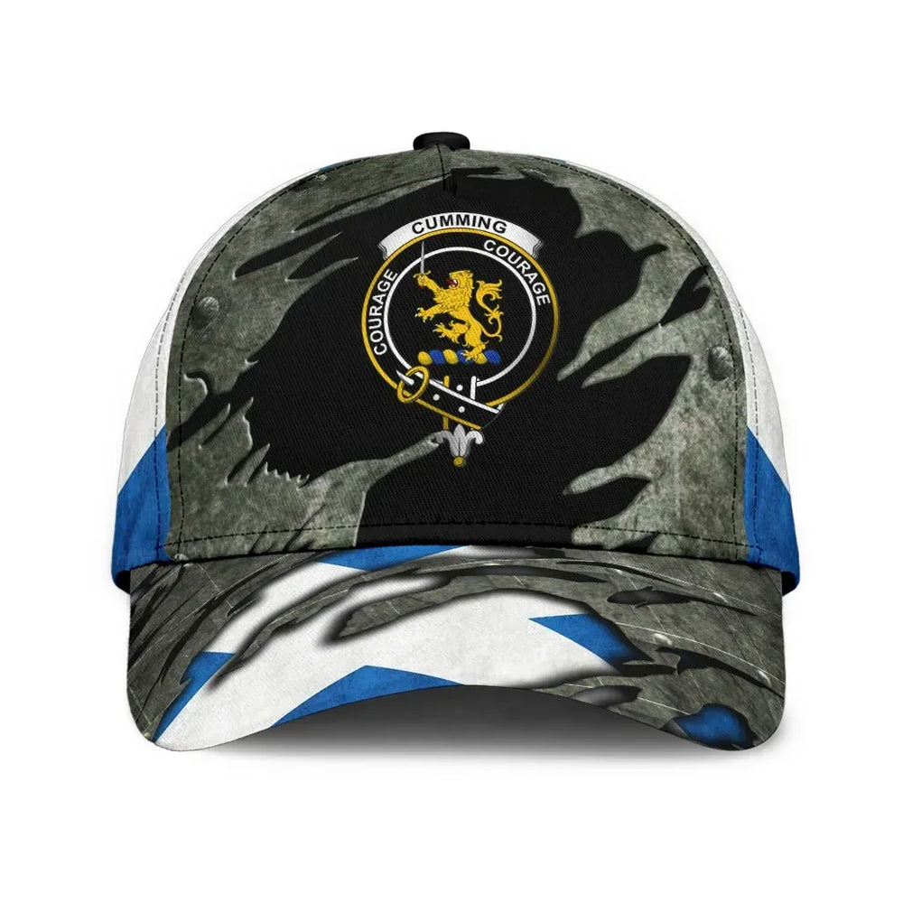 Clan Cumming Tartan Crest Classic Cap KR97 Cumming Tartan Tartan Cap   