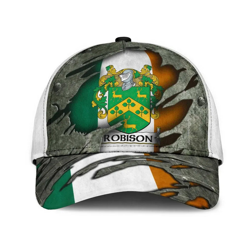 Clan Robison Coat Of Arms - Irish Family Crest Classic Cap TO46 Robison Coat Of Arms Irish Cap   