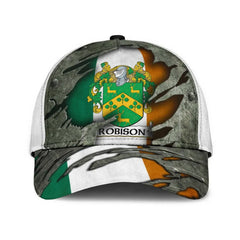 Clan Robison Coat Of Arms - Irish Family Crest Classic Cap TO46 Robison Coat Of Arms Irish Cap   