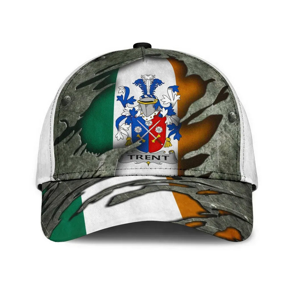 Clan Trent Coat Of Arms - Irish Family Crest Classic Cap MJ24 Trent Coat Of Arms Irish Cap   