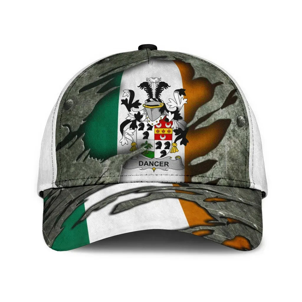 Clan Dancer Coat Of Arms - Irish Family Crest Classic Cap QS15 Dancer Coat Of Arms Irish Cap   