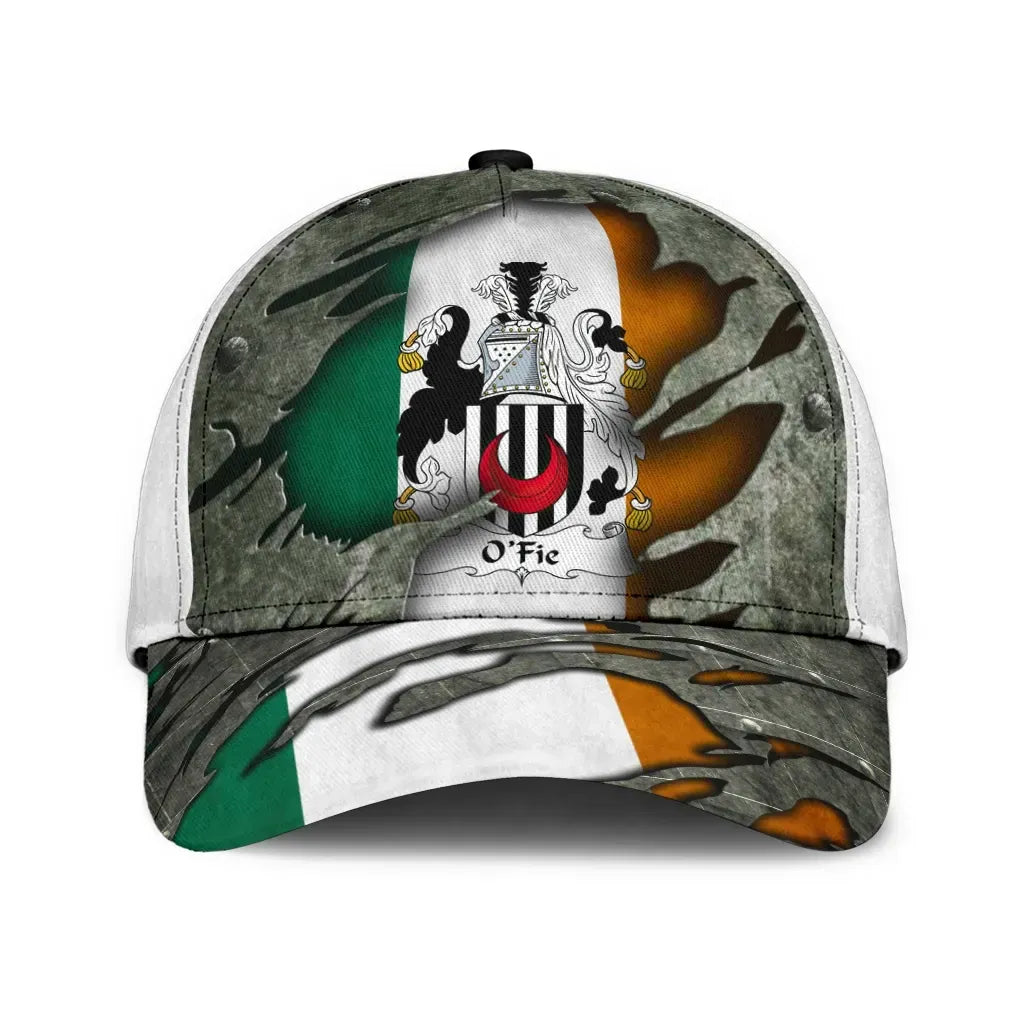 Clan Ofie Coat Of Arms - Irish Family Crest Classic Cap MS36 Ofie Coat Of Arms Irish Cap   