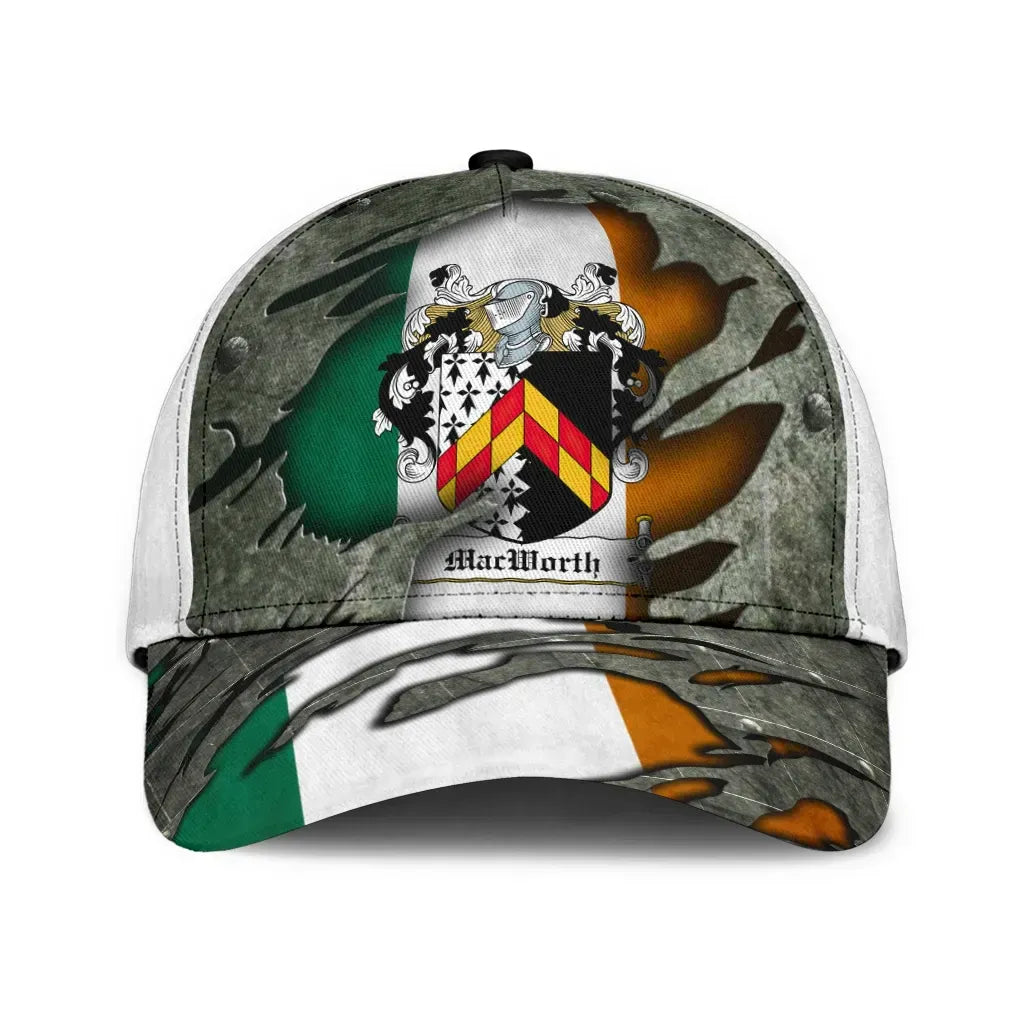 Clan Macworth Coat Of Arms - Irish Family Crest Classic Cap JX42 Macworth Coat Of Arms Irish Cap   