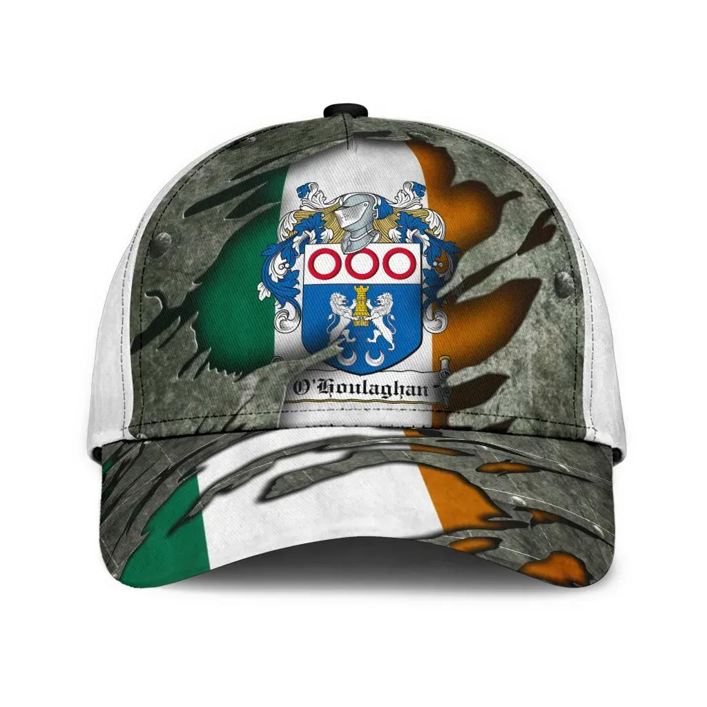 Clan Ohoulaghan Coat Of Arms - Irish Family Crest Classic Cap TA52 Ohoulaghan Coat Of Arms Irish Cap   