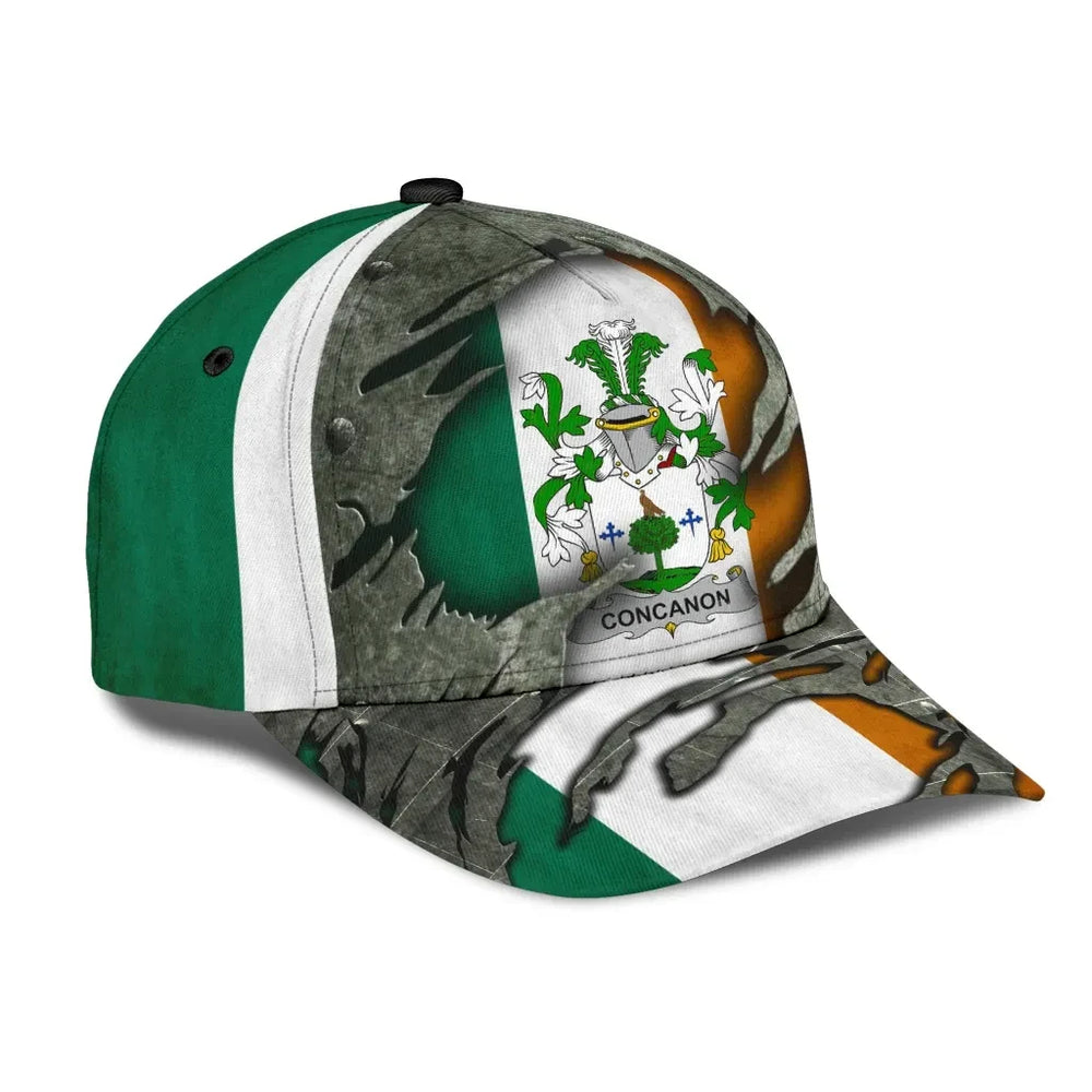 Clan Concanon Coat Of Arms - Irish Family Crest Classic Cap TK50 Concanon Coat Of Arms Irish Cap   