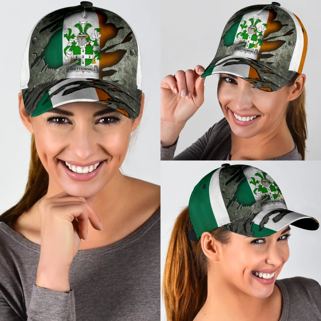 Clan Wettenhall Coat Of Arms - Irish Family Crest Classic Cap YX89 Wettenhall Coat Of Arms Irish Cap   