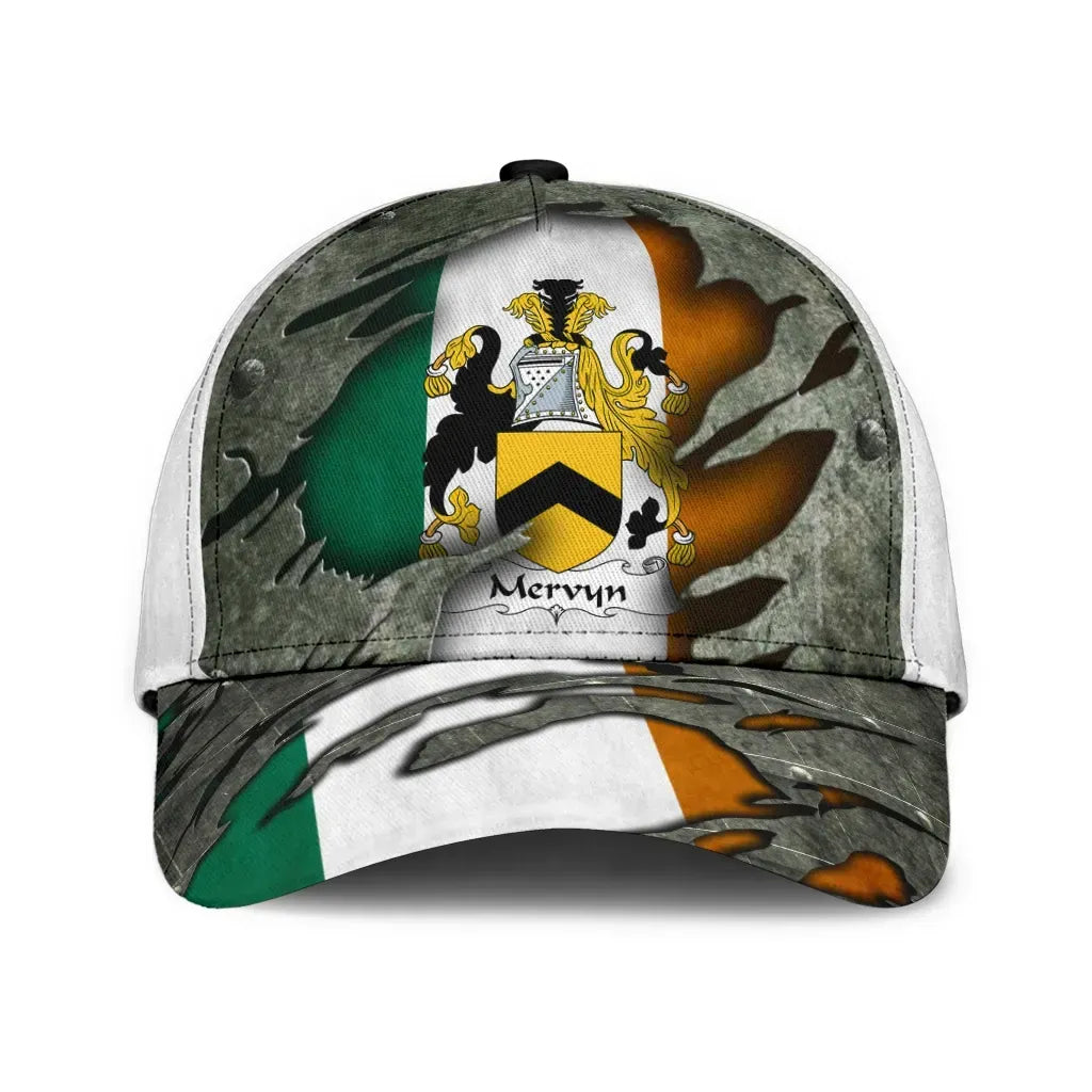 Clan Mervyn Coat Of Arms - Irish Family Crest Classic Cap BX73 Mervyn Coat Of Arms Irish Cap   