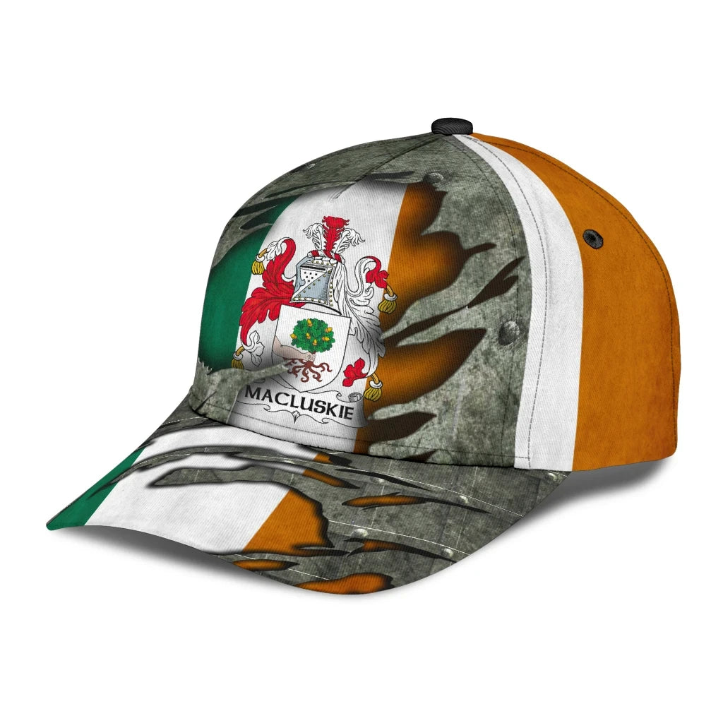 Clan Macluskie Coat Of Arms - Irish Family Crest Classic Cap IH37 Macluskie Coat Of Arms Irish Cap   
