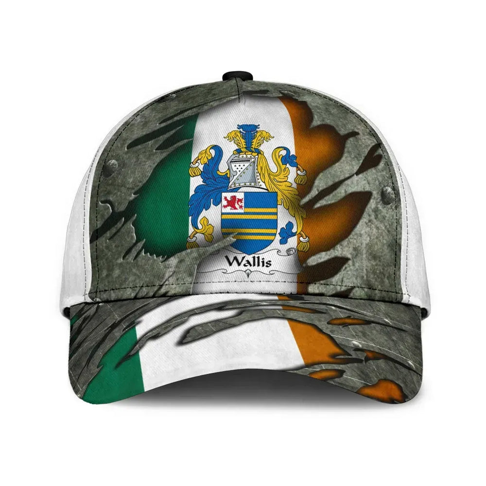 Clan Wallis Coat Of Arms - Irish Family Crest Classic Cap VC69 Wallis Coat Of Arms Irish Cap   