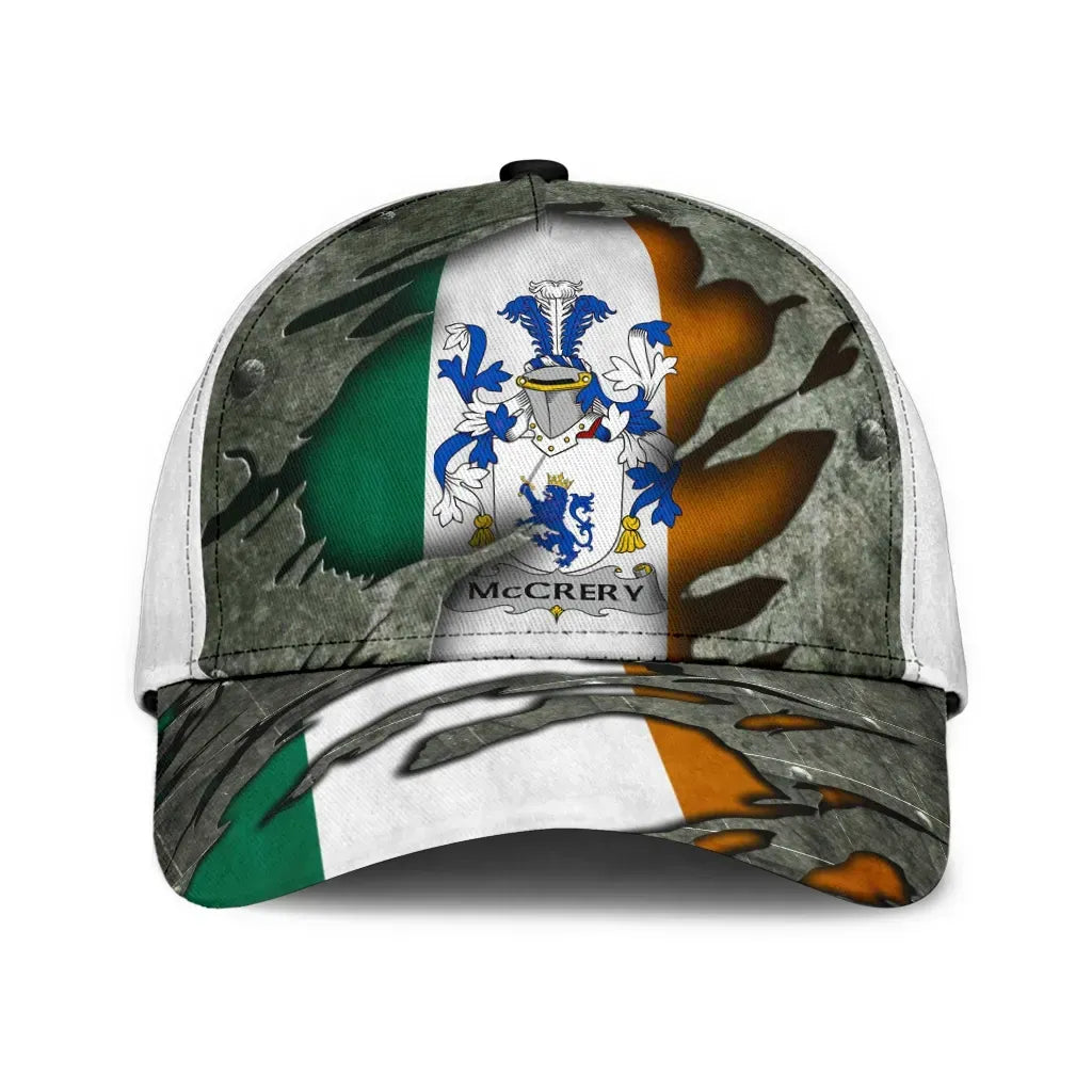 Clan Mccrery Coat Of Arms - Irish Family Crest Classic Cap VF33 Mccrery Coat Of Arms Irish Cap   