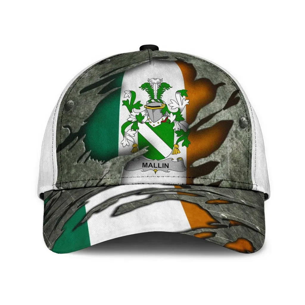 Clan Mallin Coat Of Arms - Irish Family Crest Classic Cap EF43 Mallin Coat Of Arms Irish Cap   