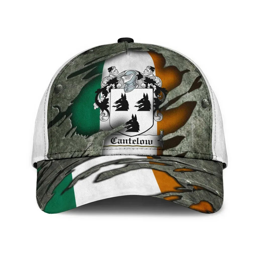 Clan Cantelow Coat Of Arms - Irish Family Crest Classic Cap EU26 Cantelow Coat Of Arms Irish Cap   