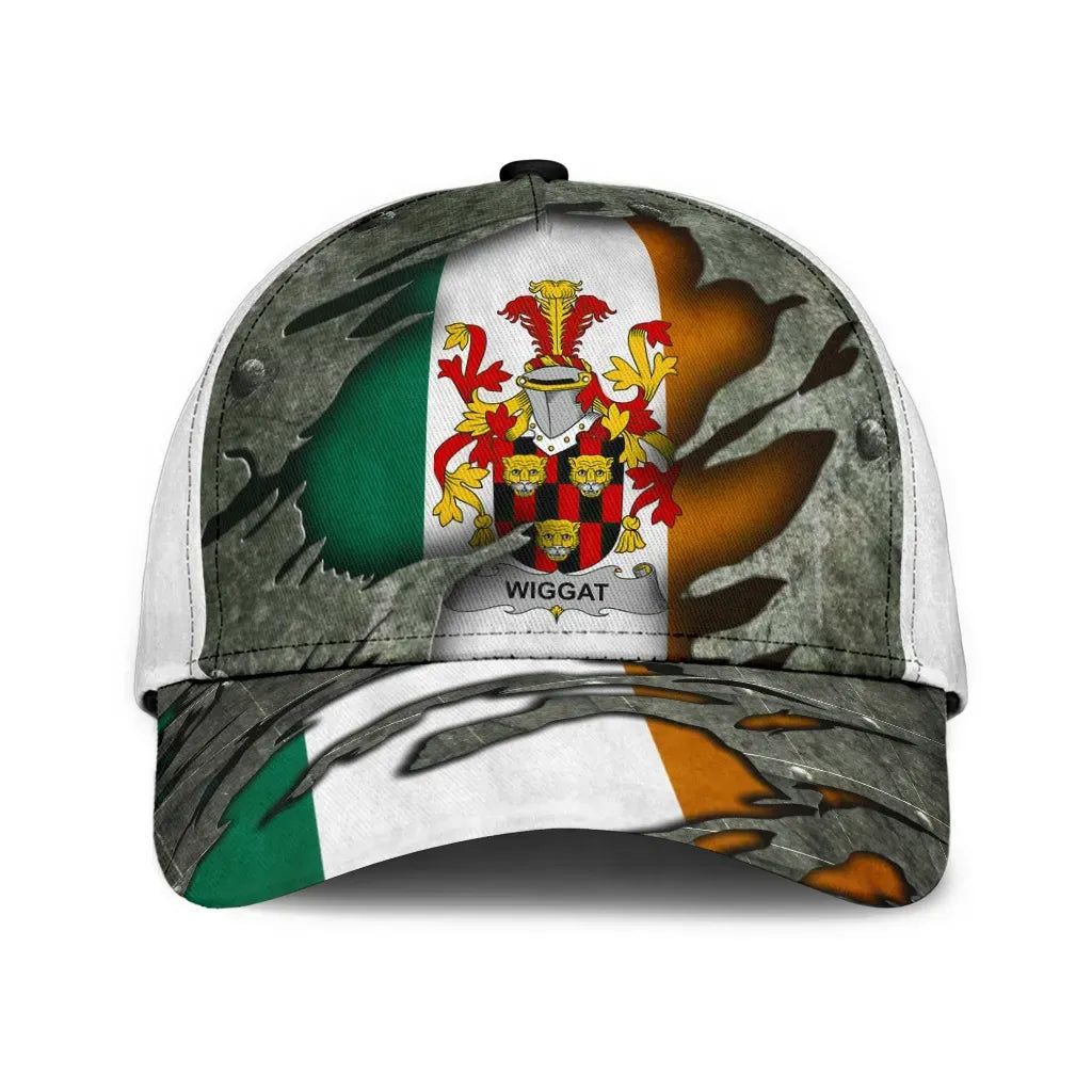 Clan Wiggat Coat Of Arms - Irish Family Crest Classic Cap MD86 Wiggat Coat Of Arms Irish Cap   