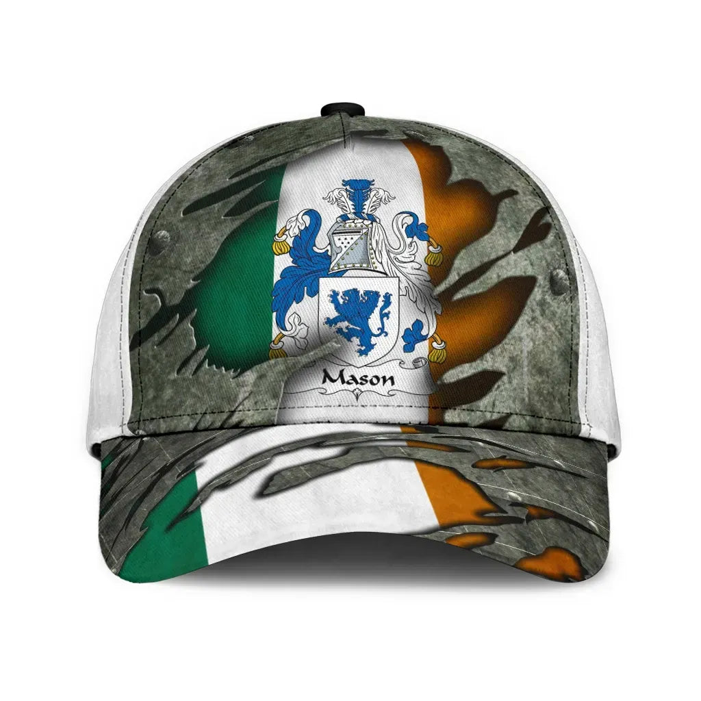 Clan Mason Coat Of Arms - Irish Family Crest Classic Cap OB86 Mason Coat Of Arms Irish Cap   