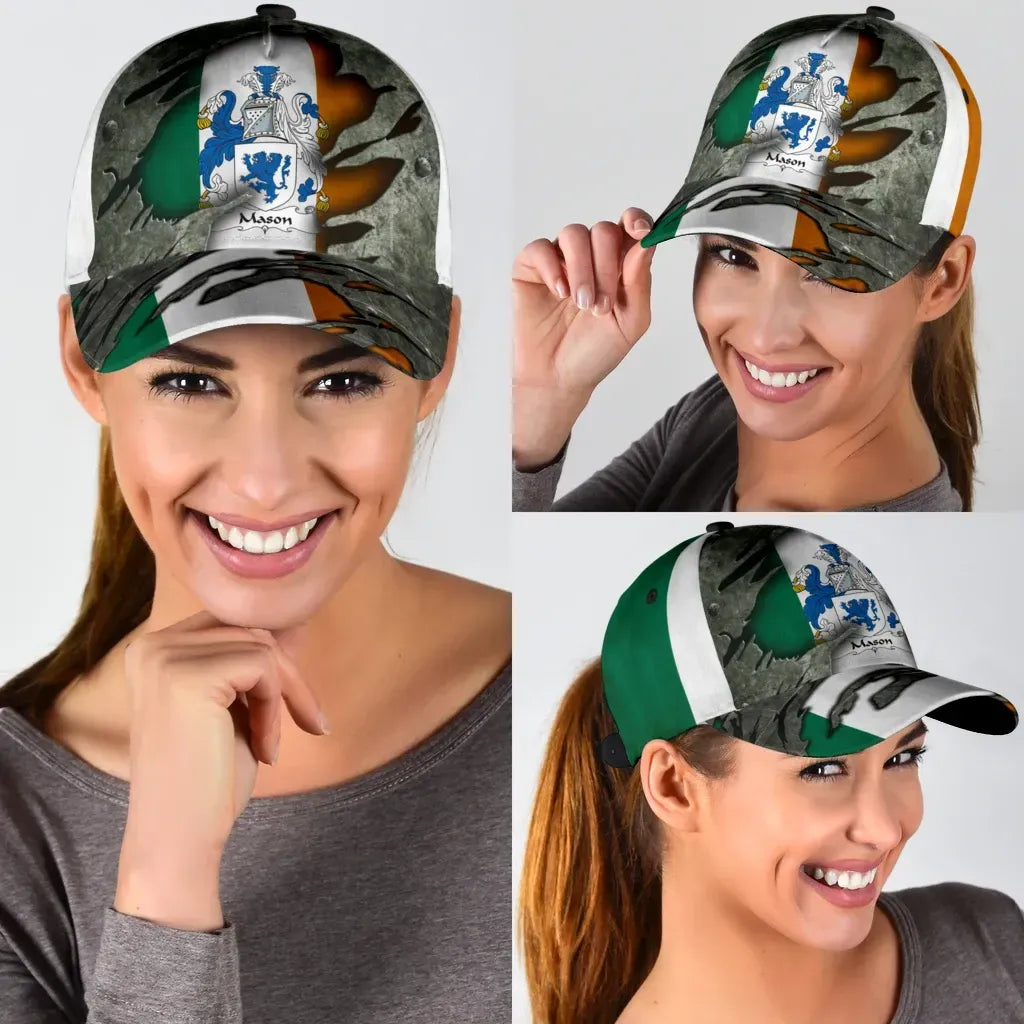 Clan Mason Coat Of Arms - Irish Family Crest Classic Cap OB86 Mason Coat Of Arms Irish Cap   
