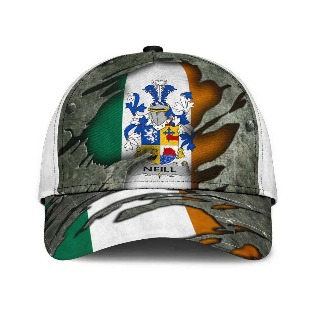 Clan Neill Coat Of Arms - Irish Family Crest Classic Cap KA78 Neill Coat Of Arms Irish Cap   