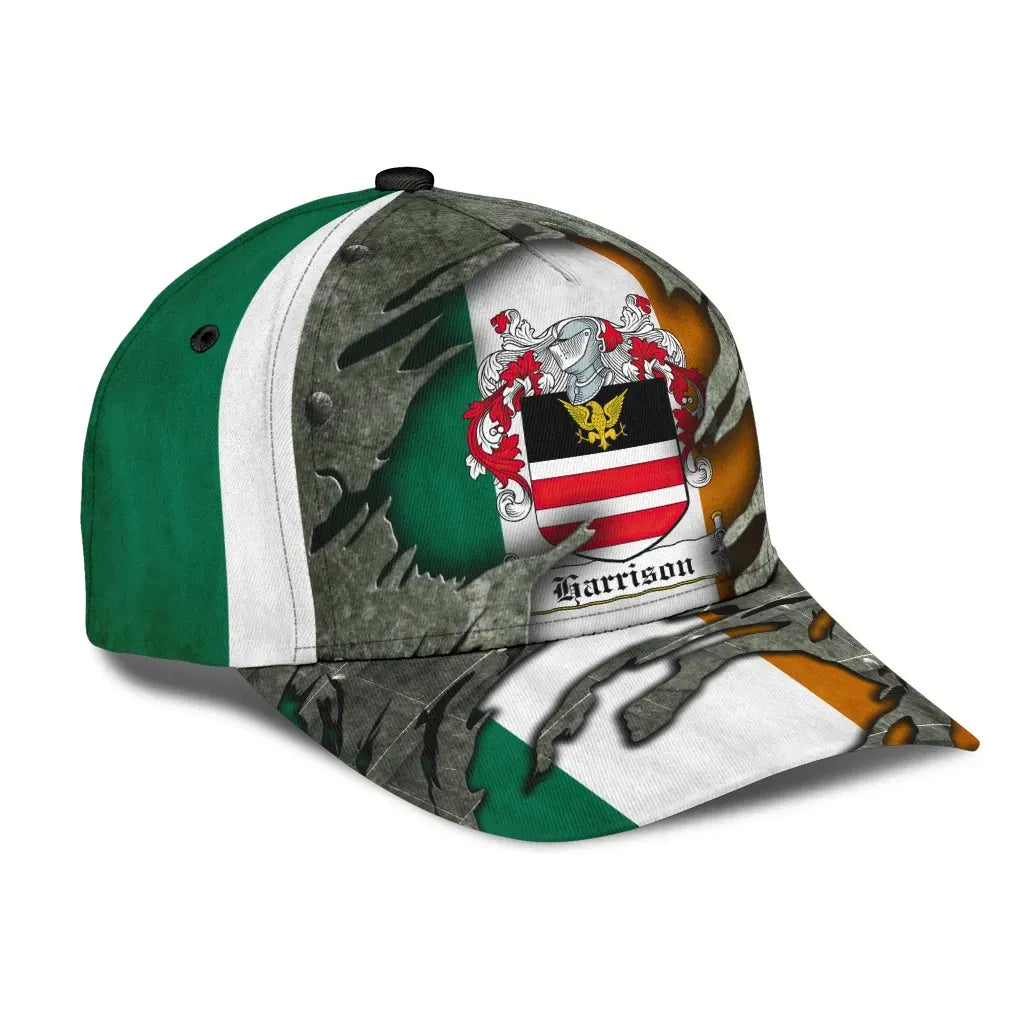 Clan Harrison Coat Of Arms - Irish Family Crest Classic Cap NG14 Harrison Coat Of Arms Irish Cap   
