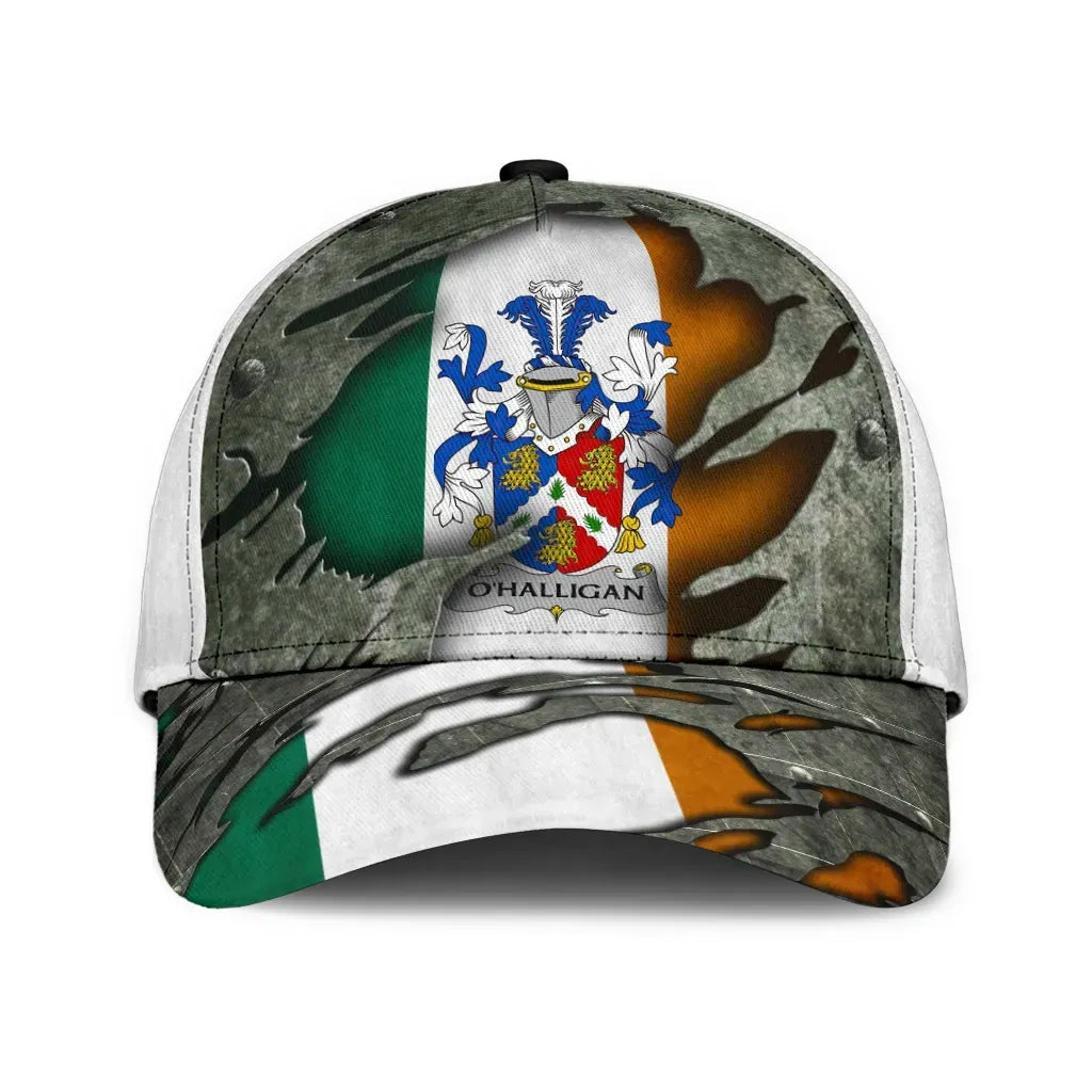 Clan Ohalligan Coat Of Arms - Irish Family Crest Classic Cap FD10 Ohalligan Coat Of Arms Irish Cap   