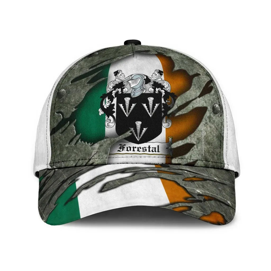Clan Forestal Coat Of Arms - Irish Family Crest Classic Cap QU14 Forestal Coat Of Arms Irish Cap   