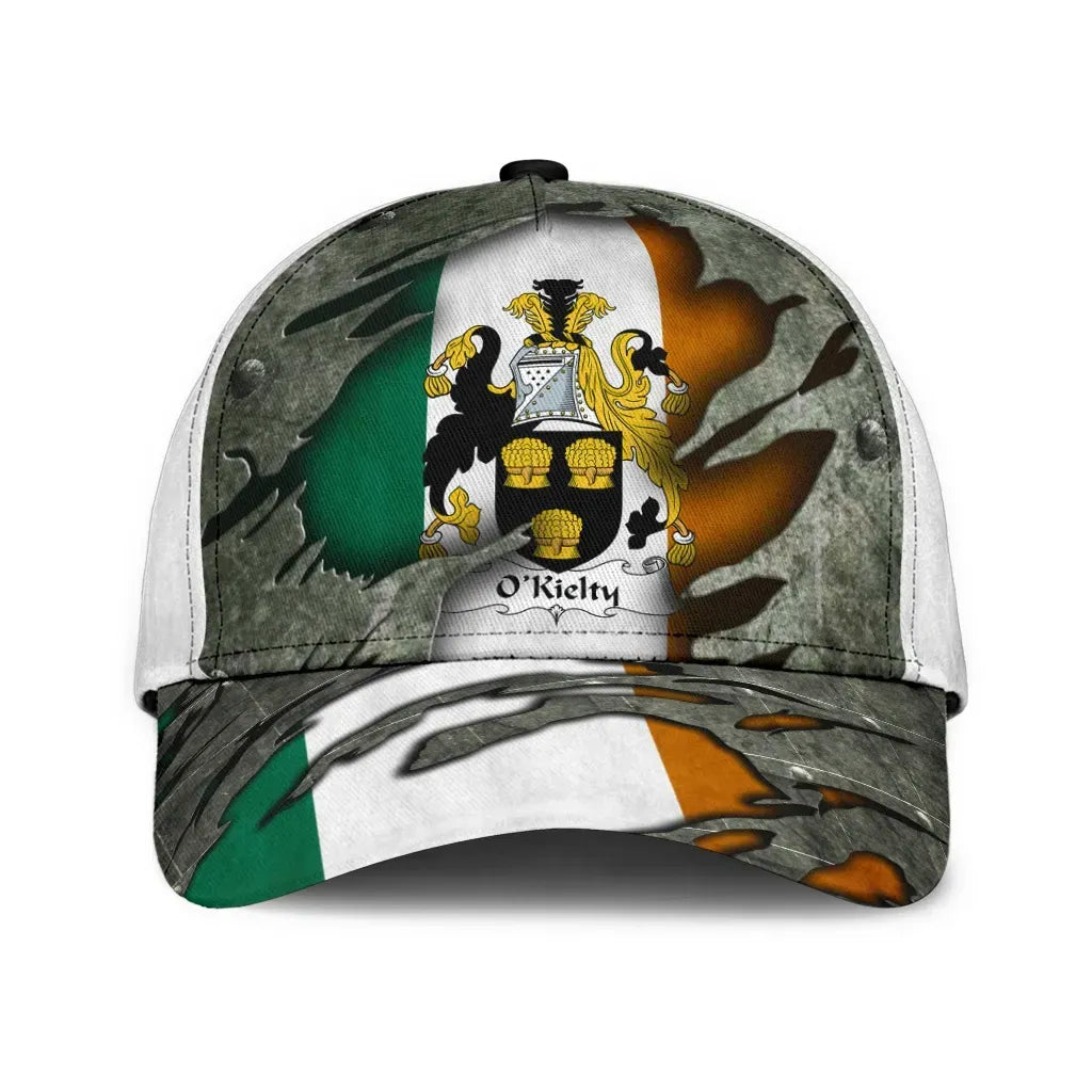 Clan Okielty Coat Of Arms - Irish Family Crest Classic Cap SR58 Okielty Coat Of Arms Irish Cap   
