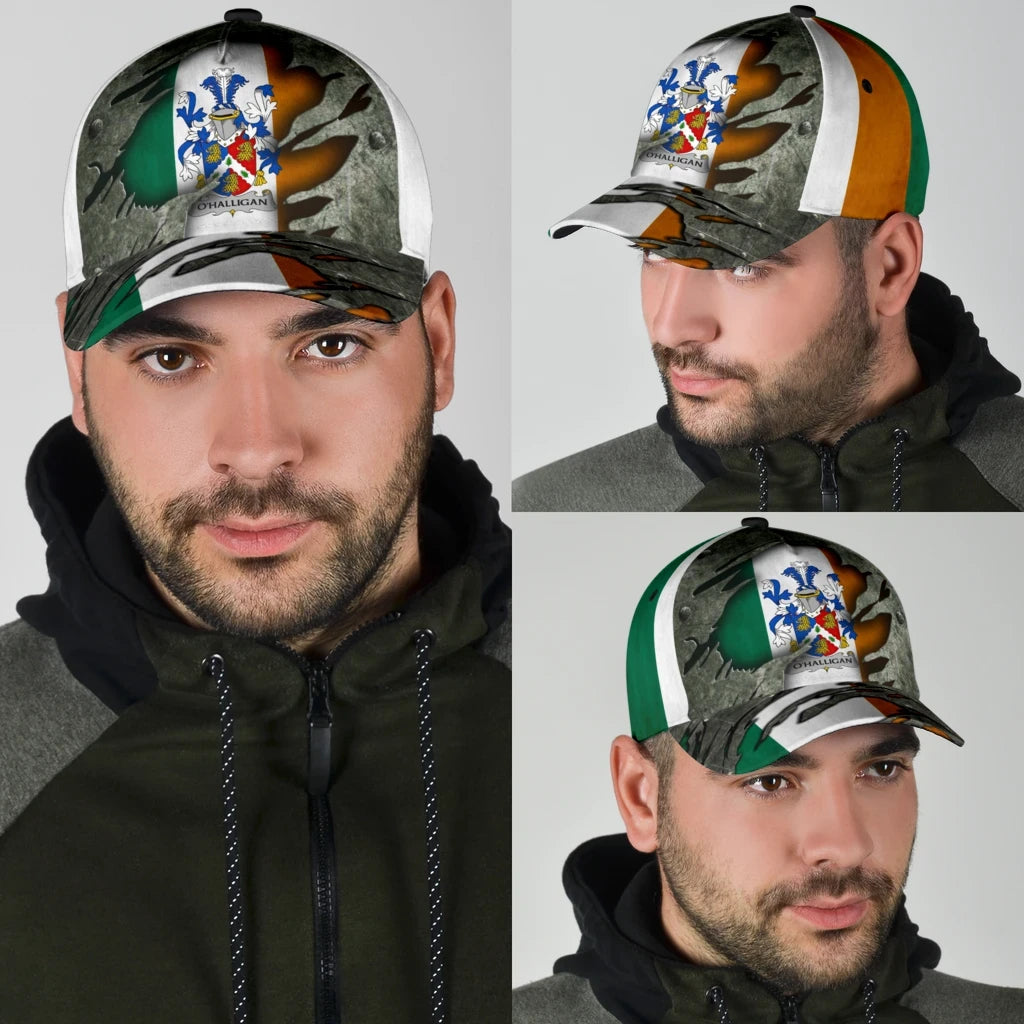 Clan Ohalligan Coat Of Arms - Irish Family Crest Classic Cap FD10 Ohalligan Coat Of Arms Irish Cap   
