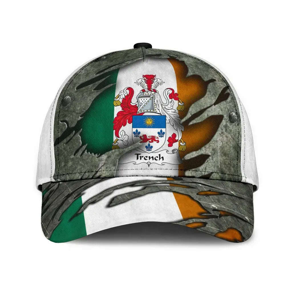Clan Trench Coat Of Arms - Irish Family Crest Classic Cap SS30 Trench Coat Of Arms Irish Cap   