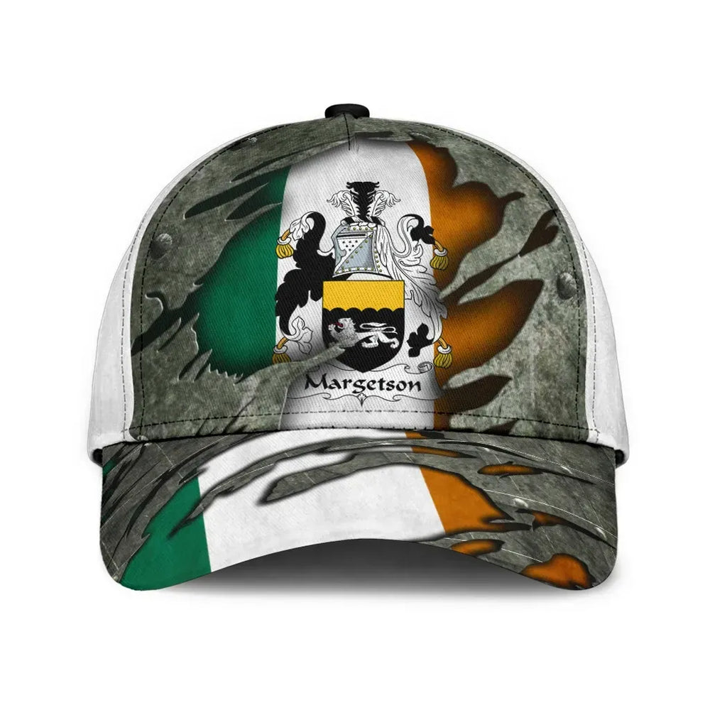 Clan Margetson Coat Of Arms - Irish Family Crest Classic Cap BM90 Margetson Coat Of Arms Irish Cap   