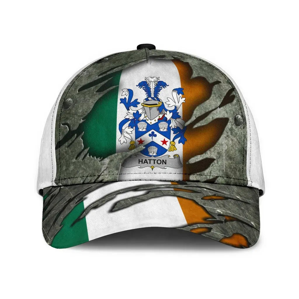 Clan Hatton Coat Of Arms - Irish Family Crest Classic Cap WO59 Hatton Coat Of Arms Irish Cap   