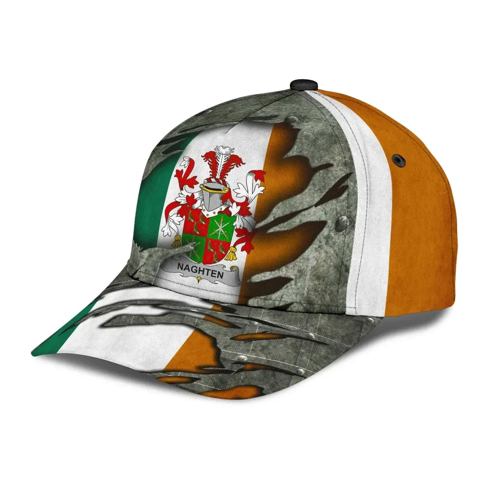 Clan Naghten Coat Of Arms - Irish Family Crest Classic Cap CJ30 Naghten Coat Of Arms Irish Cap   