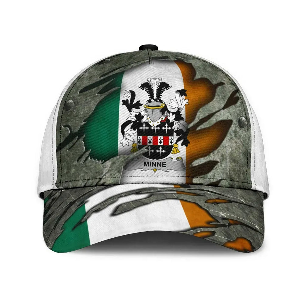 Clan Minne Coat Of Arms - Irish Family Crest Classic Cap GX19 Minne Coat Of Arms Irish Cap   