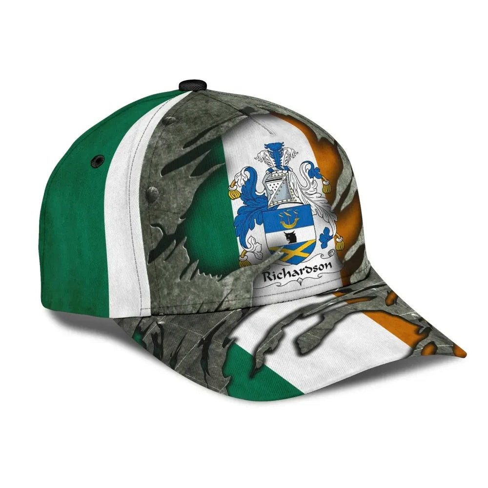 Clan Richardson Coat Of Arms - Irish Family Crest Classic Cap JJ90 Richardson Coat Of Arms Irish Cap   